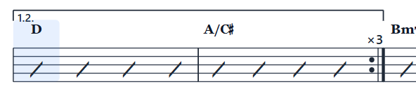 1.2. のカッコと ×3 の表示例